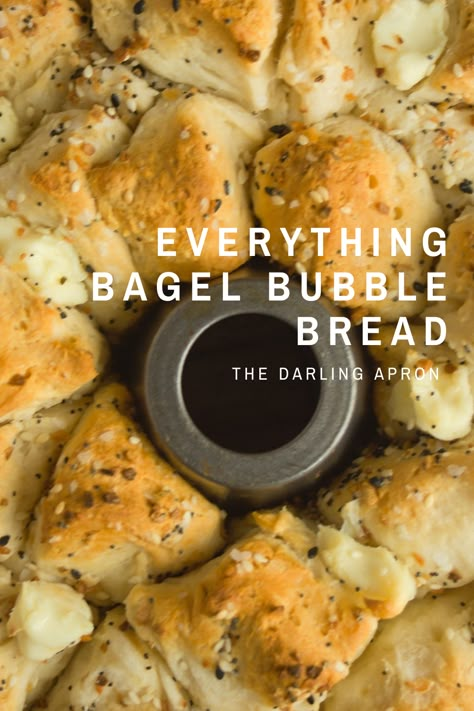 Everything Bagel Bread Recipe, Bubble Bread Recipe, Everything Bagel Breakfast Ideas, Bagel Bread Pudding, Bagel And Cream Cheese Ideas Breakfast, Everything Bagel Bread Loaf, Everything Bagel Bread, Everything Bagel Monkey Bread, Everything But The Bagel Bread Recipe