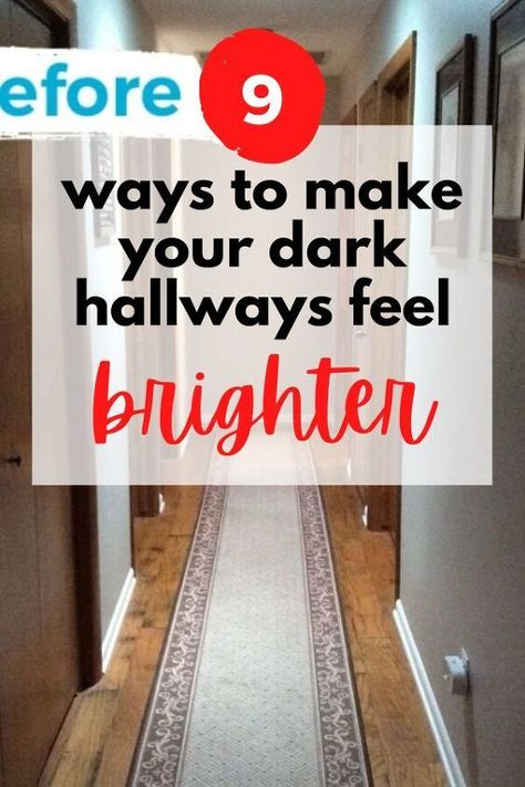 Hallway Colors Narrow, Long Dark Hallway Solutions, Dark Staircase Ideas Brighten, Narrow Corridor Design, Modern Corridor Design, Long Hallway Design, Hallway Paint Colors To Brighten, Dark Hallway Ideas Brighten, Dark Hallway Decorating