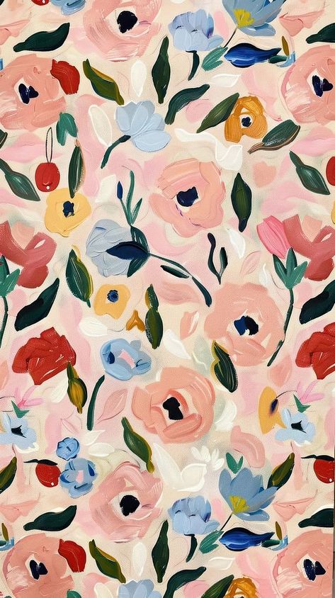 Aesthetic Pattern Painting, Green Wallpaper Flower, Floral Pattern Painting, Flower Print Aesthetic, Wallpaper Aesthetic Flower, Aesthetic Floral Wallpaper, Iphone Wallpaper Pastel, Painting Clothing, Flower Wallpaper Aesthetic