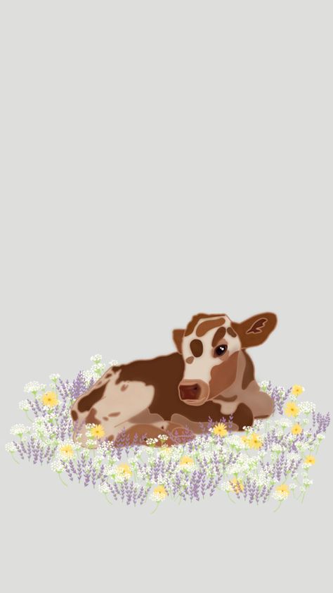 Laying In Flowers, Deserve To Be Happy, A Cow, Just A Reminder, To Be Happy, Be Happy, Cow, Flowers, Art