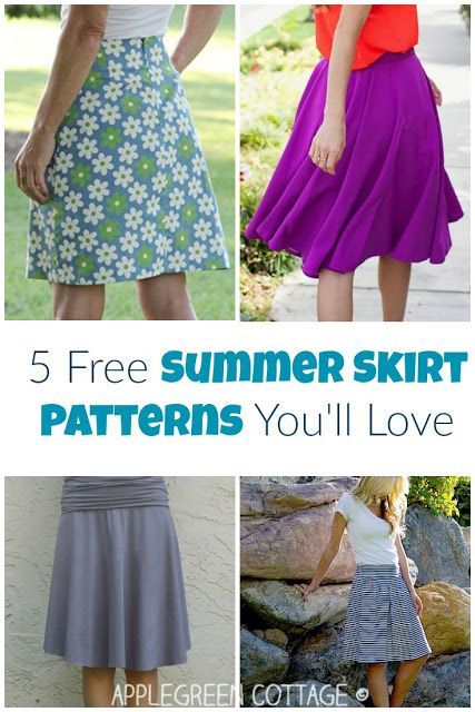 5 Free Summer Skirt Patterns You'll Love Skirt Sewing Tutorial, Free Skirt Pattern, Beginner Sewing Projects, Skirt Pattern Easy, Projek Menjahit, Skirt Patterns, Skirt Sewing, Skirt Tutorial, Trendy Sewing