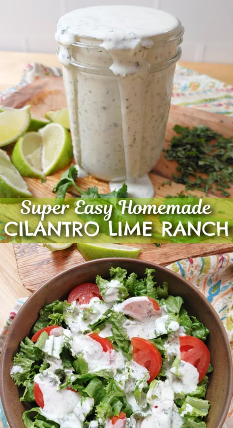 Cilantro Ranch Dressing Recipe, Cilantro Lime Ranch, Cilantro Lime Ranch Dressing, Cilantro Dressing Recipe, Cilantro Ranch Dressing, Salsa Ranch Dressing, Jalapeno Ranch Dressing, Cilantro Recipes, Skillet Dinner Recipes