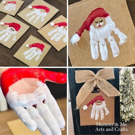 Christmas Hand Painting, Family Handprints, Handprint Art Christmas, Baby Christmas Crafts, Christmas Handprint Crafts, Winter Crafts Preschool, Handprint Christmas, December Crafts, Footprint Crafts