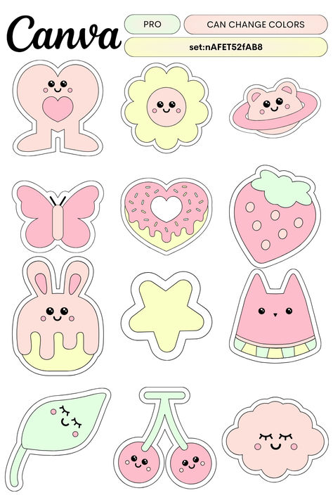 Canva Stickers, Elements Canva, Keyword Elements Canva, Canva Elements Keyword, Element Symbols, Canva Elements, Pink Pastel, Mind Map, Border Design