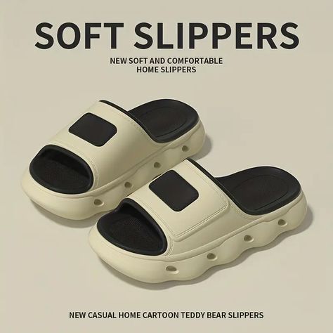 Plus Size Mens Trendy Colour Block Chunky Slippers Comfy Non Slip Casual Durable Eva Sole Slides For Mens Indoor Outdoor | Shop The Latest Trends | Temu Hungary Bear Slippers, Soft Slippers, Eva Sole, Casual Home, House Slippers, Trendy Colors, Color Blocking, Indoor Outdoor, Slippers