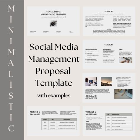 Social Media Management Client Proposal, Customizable Template, Social Media Proposal Example, Digital Product for Social Media Managers Proposal Example, Real Estate Agent Marketing, Freelance Social Media, Template Social Media, Key Performance Indicators, Executive Summary, Proposal Template, Digital Marketing Social Media, Social Media Services