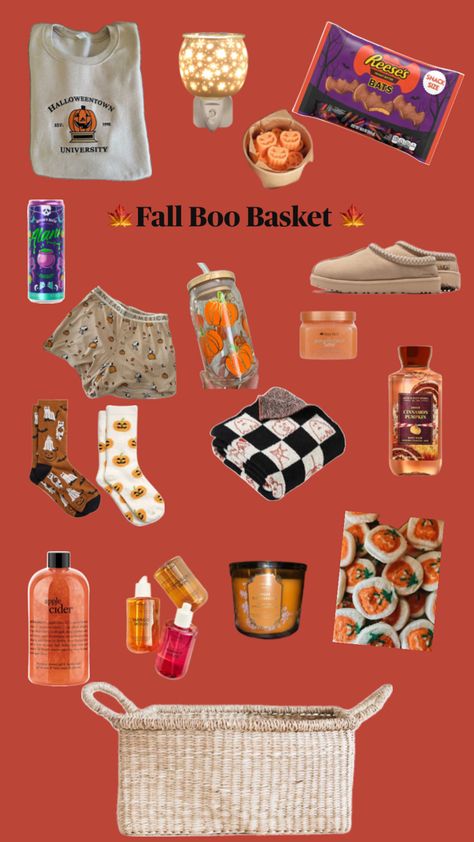 Fall Fall Basket, Boo Basket, Pumpkin Apple, Halloween Town, Basket Ideas, Apple Cider, Cider, Snacks, Quick Saves