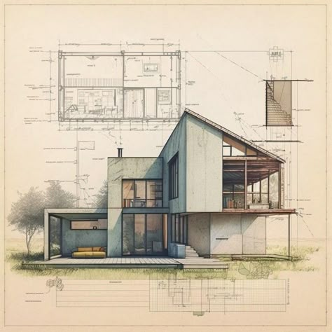 Artistry in Architecture: Exterior Sketch Design Brilliance Interior Architecture Sketch, Architectural Plan, Architecture Blueprints, Architecture Drawing Plan, Interior Architecture Drawing, Architecture Sketchbook, Architecture Design Sketch, Architecture Design Drawing, Architect Design House