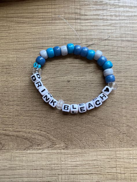 Hand made beaded Bracelet! One size fits all (let me know in the personalization tab if you would like it to be on the bigger or smaller side). I use a clear elastic band that can stretch. Nail polish is used to seal the string together. Let me know if you would like a color other than blue :) Funny Best Friend Bracelets, Bracelets With Words Funny, Random Bracelet Ideas, Funny Bead Bracelets, Funny Pony Bead Bracelets, Cute Bracelet Making Ideas, Random Words To Put On Bracelets, Clay Bead Bracelet Ideas Emo, Things To Put On Bracelets