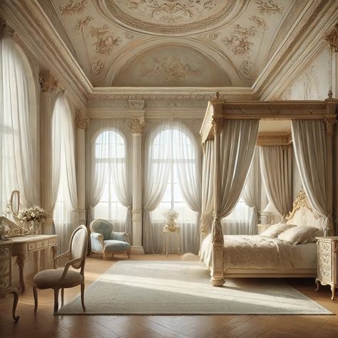 #styles_reginelle Continuing the topic of interior styles, today I want to tell you about Renaissance. This style, inspired by the Renaissance era of the 15th–16th centuries, became a symbol of harmony, sophistication, and grandeur. Renaissance interiors originated in Italy when art, architecture, and design turned to the heritage of antiquity, creating spaces where symmetry and proportion became the foundation of interior organization. Key features: Symmetry and Proportion: interiors are... Asian Design Interior, Dollhouse Bedding, Rustic Architecture, Mansion Bedroom, Castle House Design, Royal Room, Fancy Bedroom, Royal Bedroom, Castle Bedroom