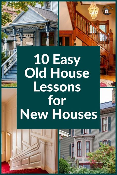 New houses can a learn a lot from old houses. Check out these ten simple design lessons that can be incorporated in the planning stage of your new home build. House Into A Home, Old Houses Exterior, Old House Features, New And Old Architecture, Real Homes, Old Looking New House, How To Make A New House Look Old, Building A New Old House, New Old House