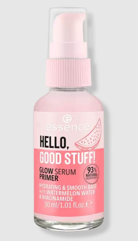 Essence Hello Good Stuff, Watermelon Water, Make Up Primer, Haut Routine, Essence Makeup, Fixing Spray, Glow Serum, Essence Cosmetics, Fruit Water