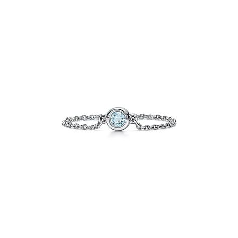 Elsa Peretti® Color by the Yard Ring in Silver with an Aquamarine | Tiffany & Co. US Tiffany Key Ring, Tiffany Color, Tiffany Key, Cute Promise Rings, Return To Tiffany, Petite Ring, Elsa Peretti, Detailed Ring, Aquamarine Rings