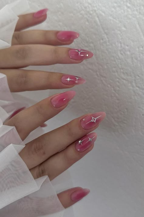 Polygel Nail Designs, Short Classy Nails, Silver Nail Designs, Airbrush Nails, Polygel Nails, Blush Nails, Pretty Gel Nails, Soft Nails, Jelly Nails