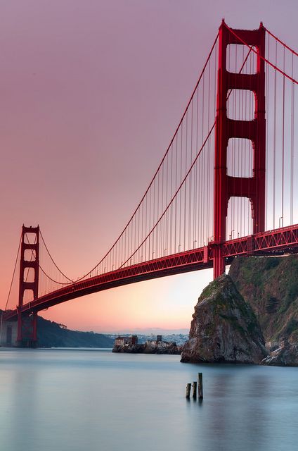 The iconic bridge in San Francisco; Golden Gate Bridge. An attraction that needs to be seen by every visitor of SF. More details on where to go on theculturetrip.com Lombard Street, The Golden Gate Bridge, Yosemite National Park, Dream Destinations, Golden Gate Bridge, Golden Gate, Sacramento, Travel Around, Travel Usa