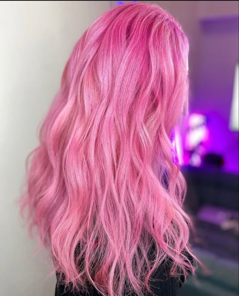 Bubblegum Pink Peekaboo Hair, Light And Dark Pink Hair, Bubble Gum Pink Hair, Eras Tour Hair Ideas, Eras Tour Hair, Shades Of Pink Hair, Pink Peekaboo Hair, Candy Pink Hair, Cotton Candy Pink Hair