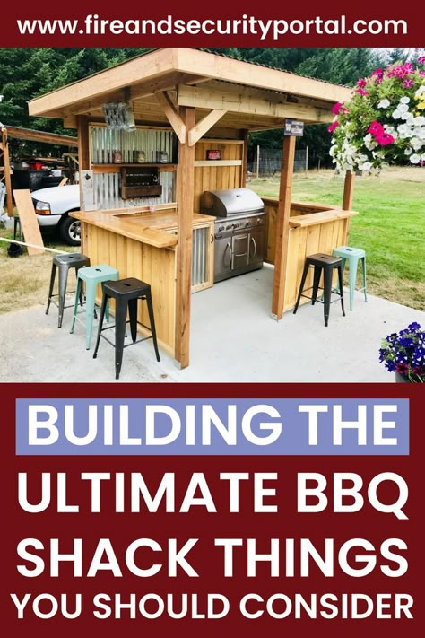 Bbq Areas Outdoor, Barbecue Pergola Grill Area, Bbq Setup Backyard, Gazebo Barbecue Ideas, Outdoor Grill Stations, Outdoor Grill Shed, Grilling Shed Ideas, Grill House, Diy Grill Gazebo Plans