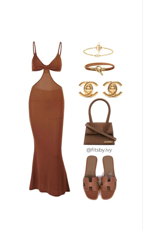 #ootd #aesthetic #brownies #brown #fit #likeme #aestheticoutfit #style #sundress #sundresseason #vacation #boho Brown Summer Dress Outfit, Summer Brown Outfits, Zanzibar Vacation Outfits, Zanzibar Aesthetic Outfits, Brown Beach Outfit, Island Outfits Vacations, Brown Summer Outfits, Colorful Beach Outfit, Cancun Vacation Outfits