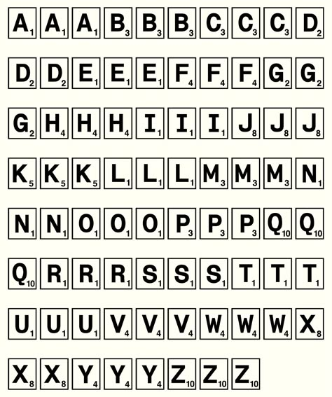 Printable Scrabble Letters Diy Scrabble Board, Scrabble Letters Printable, Scrabble Quilt, Printable Scrabble Tiles, Scrabble Letter Crafts, Scrabble Board Game, Elementary Bulletin Boards, Tile Board, Letters Printable