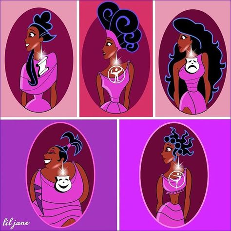 The Muses from Disney's "Hercules" | Clio (History), Calliope (Epic Poetry), Melpomene (Tragedy), Thalia (Comedy), Terpsichore (Dance) 💎💎💎💎💎 Hercules Muses, Epic Poetry, Hercules Disney, Disney Duos, The Muses, Disney Hercules, Muse Art, Disney Addict, Disney Life