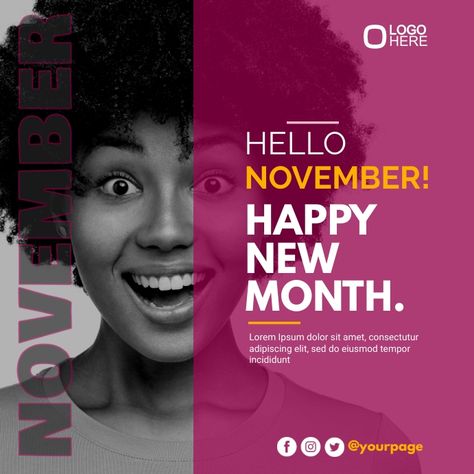 200+ customizable design templates for ‘happy new month’ Best Social Media Design, New Month Design Ideas, Campaign Ads Design, Graphics Design Poster, Typography Social Media Post Design, Promotional Design Poster, Social Media Flyer Design Inspiration, Poster Text Design, Social Media Promotion Design