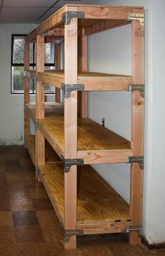 Diy Shelves Design, Diy Shelves Ideas, Pallet Deck Diy, Diy Storage Shelves, Garage Storage Shelves, Diy Dresser Makeover, Upcycled Furniture Diy, Basement Storage, Regal Design