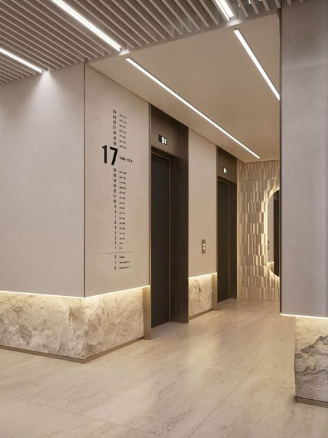 Entrance Lobby Design, Lift Lobby Design, Elevator Lobby Design, Lobby Designs, Luxury Hotels Lobby, Lobby Ideas, Hotel Floor Plan, Elevator Lobby, Hotel Corridor