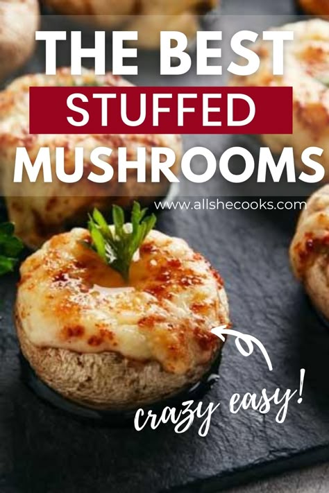 Appetizer Recipes Stuffed Mushrooms, Stuffed Mushrooms Eyeballs, Stuffed Button Mushroom Recipes, Jalepeno Stuffed Mushroom, Stuff Mushrooms Easy, Shrimp Stuffed Mushrooms Easy, Blackstone Mushroom Recipes, French Onion Stuffed Mushrooms, Chinese Stuffed Mushrooms