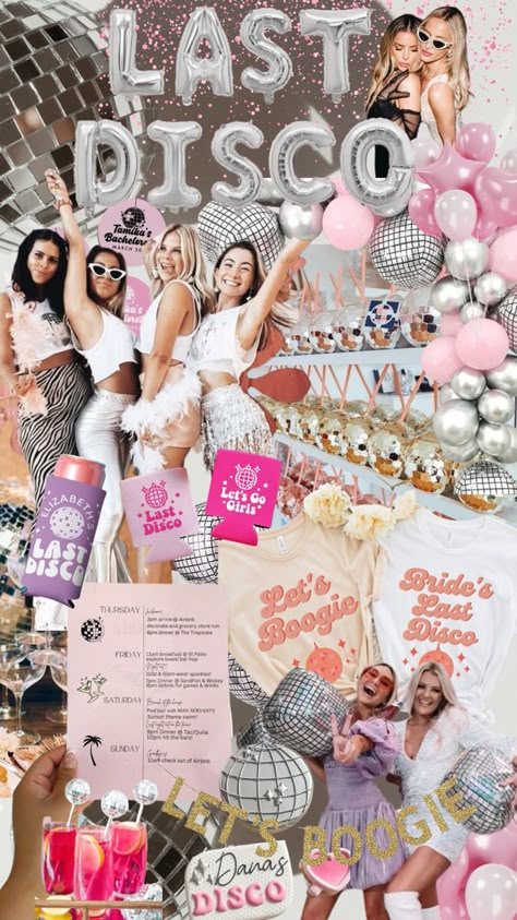 My Last Disco Bachelorette, Bach Party Themes Miami, Disco Ball Theme Bachelorette Party, Disco Themed Hens Party, Bachelorette Themes Cowgirl, Last Disco Hens Theme, Drag Show Bachelorette Party, Bachelorette Trip Theme Nights, Bachelorette Themes Disco