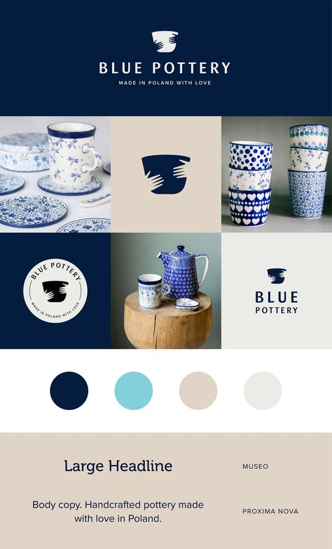 Blue Pottery Visual Identity | Behance :: Behance Pottery Brand Identity, Ceramic Branding, Visual Style, Blue Pottery, Branding Graphic Design, Brand Board, Blue Ceramics, Brand Identity Design, Identity Design