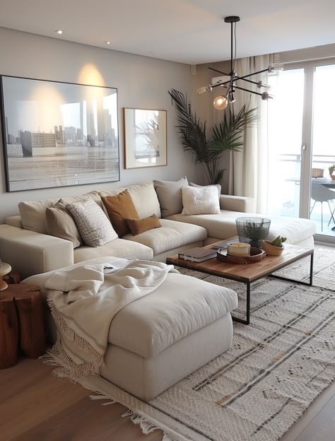 How To Design Your Living Room, Small Living Ideas Apartment, Apartment Living Room Scandinavian, House Vibes Aesthetic, Maximize Living Room Space, Clean Decor Living Room, Cute Apartment Furniture, Clean Interior Design Living Room, Decorating Ideas For An Apartment