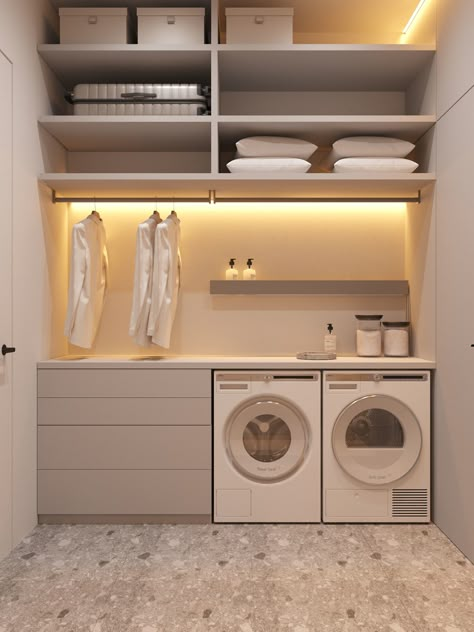 Stylish Laundry Room, Laundry Room Wallpaper, Modern Laundry, Closet Laundry, Dream Laundry Room, Laundry Room Layouts, Laundry Room Renovation, Laundry Design, Modern Laundry Rooms