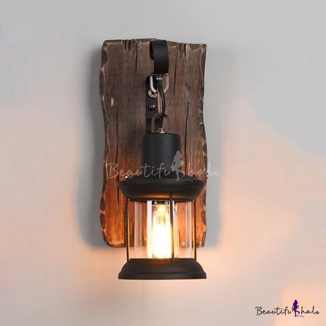 I like this. Do you think I should buy it? Wall Light Industrial, Cage Light Fixture, Farmhouse Wall Lighting, Hallway Wall Lights, Cage Light, Rustic Wall Sconces, Rustic Wood Walls, Indoor Wall Sconces, Hallway Wall