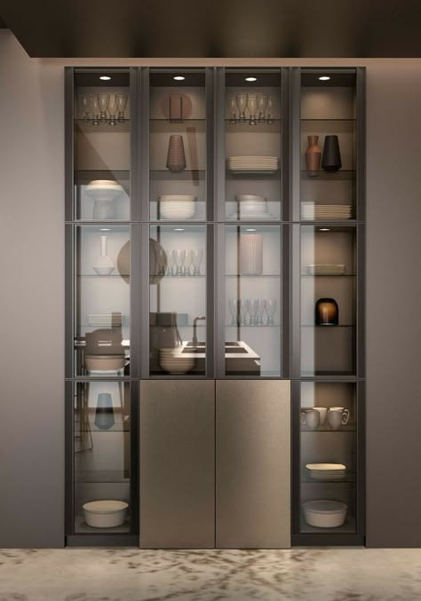 Jennifer Crockery Cabinet Design, Crockery Cabinet, Display Cabinet Design, Crockery Unit Design, Almirah Designs, Crockery Design, Crockery Unit, Desain Pantry, Modern Kitchen Interiors