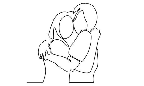 Two Sisters Hugging Drawing, One Line Drawing Friends, Cute Drawings Friends, Embroidery For Best Friend, Best Friends Hugging Drawing, Line Art Drawings Friends, Best Friend Pictures Drawings, Best Friend Logo Design, Line Art Best Friend