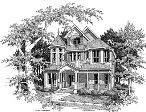 Victorian Exterior - Front Elevation Plan #952-24 Victorian Manor Floor Plans, Queen Anne Victorian House Plans, Queen Anne House Plans, Victorian House Floor Plans, Queen Anne Victorian House, Victorian House Plan, Queen Anne House, Victorian Exterior, Victorian House Plans