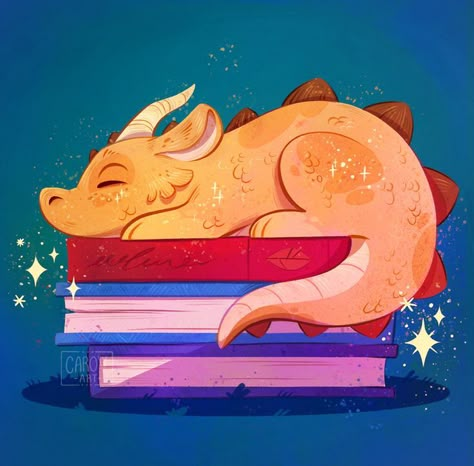 nice illustration whit cute dragon by Carolina Vázquez Dragon Drawing Cartoon, Dragon Illustration Cute, Dragon Sleeping, Drawing Dragon, Book Hoarder, Cute Dragon Drawing, Cute Dragon, Illustration Procreate, Dragon Illustration