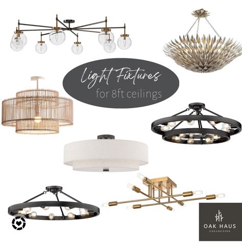 Light fixtures for low ceilings