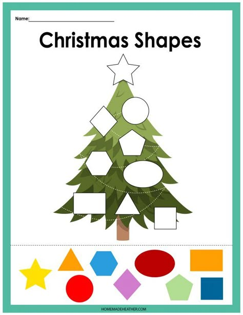 Christmas Shapes Activities, Christmas Tree Activities For Preschool, Christmas Shapes Templates, Christmas Tree Activity, Christmas Tree Shapes, Tree Activity, Beach Activity, Christmas Shapes, Shapes Printable