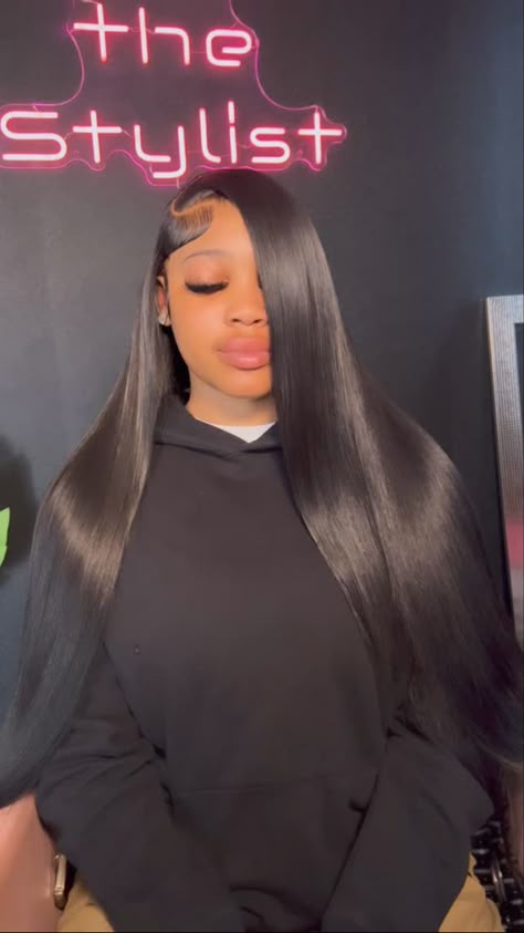 Side Part Straight, Lemonade Braids Hairstyles, Black Hair Updo Hairstyles, Short Box Braids Hairstyles, Braided Hairstyles For Black Women Cornrows, Frontal Wig Hairstyles, Straight Weave Hairstyles, Side Part Hairstyles, Quick Natural Hair Styles