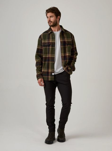 Kept looking and looking at these for a couple of months before ordering them. Glad I did. Mens Clothing Styles Fall Casual, Modern Hipster Outfits Men, How To Wear Men’s Flannel, Mens T Shirt Outfit Casual, Flannel Mens Outfits, Men��’s Capsule 2024, Men’s Business Casual Outfits Fall, Fall Mens Outfits Casual, Mens Fall Photoshoot Outfit