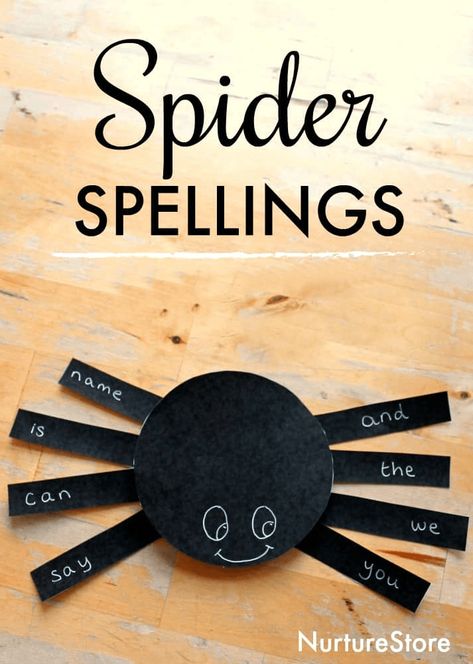 Fall Spelling Activities, Halloween Spelling Activities, Halloween Sensory Play, Spider Writing, Spelling Practice Activities, Letters Activities, Spelling Centers, Creative Writing For Kids, Halloween Crafts And Activities