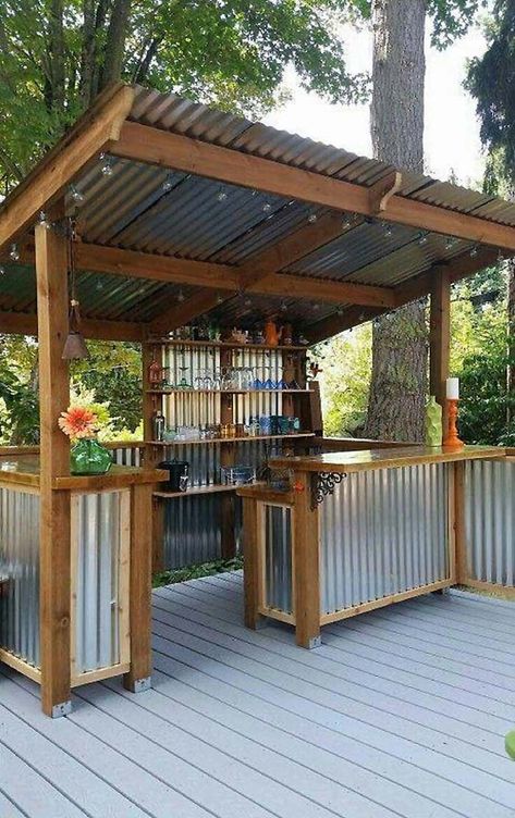 Bbq Shack, Outdoor Patio Ideas Backyards, Diy Outdoor Bar, Grill Station, Backyard Bar, Outdoor Kitchen Design Layout, Outdoor Patio Ideas, Diy Outdoor Kitchen, Bbq Area