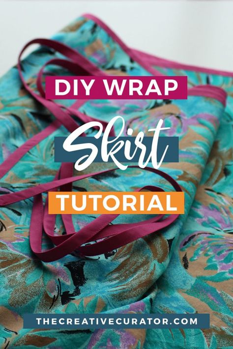 Diy Wrap Skirt Pattern, Make A Wrap Skirt, How To Make A Wrap Skirt, Diy Wrap Skirt, Wrap Skirt Diy, Wrap Skirt Tutorial, Wrap Skirt Sewing Pattern, Skirt Sewing Tutorial, Round Skirt