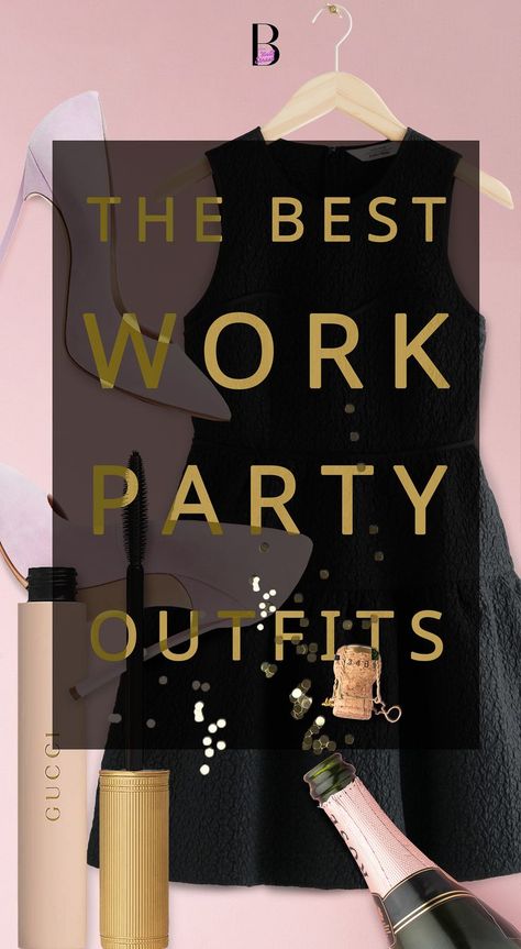 Don't know what to wear to a work party to impress stylish coworkers? Well, I can help you with that! And let you find the best office party outfit fast! Go to Brunette from Wall Street to see 6 stunning business party outfits that will impress everyone at your office. Office Parties Outfit, What To Wear To Work Party, Cocktail Dress For Office Party, Business Festive Outfit, Staff Dinner Outfit, 2023 Party Outfits Trends, Business Party Outfit Dress, Chic Work Event Outfit, Formal Work Party Dress