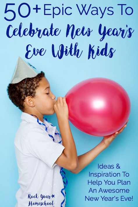 You CAN still have an amazing New Year's Eve with kids! Check out these 50+ Epic Ways to Celebrate New Year's Eve with Kids. Get ideas & inspiration plus printables to help you plan a memorable New Year's Eve with your family. New Years Eve Party Ideas For Kids, New Years Eve Kids Party Ideas, New Years Eve With Kids, Nye Activities, Sleepover Plans, January Planner, Homeschool Tools, New Years With Kids, New Years Eve Events