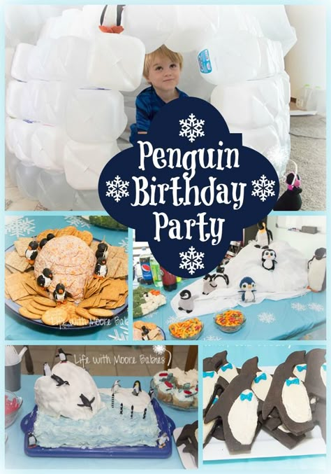 Life with Moore Babies: Penguin Birthday Party Penguin Birthday Party Ideas, Penguin Themed Birthday Party, Penguin Party Ideas, Birthday Penguin, Penguin Birthday Party, Penguin Baby Showers, Penguin Cakes, Penguin Theme, Penguin Birthday