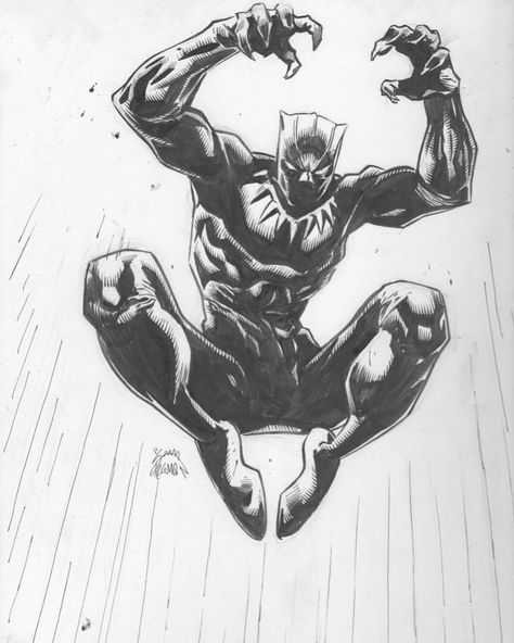 Black Panther by Ryan Stegman Black Panther Sketch, Marvel Sleeve, Black Panther Drawing, Ryan Stegman, Black Panther Comic, Panther Pictures, Comic Art Sketch, Batman Drawing, Panther Art