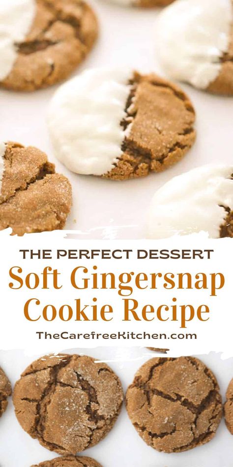 Gingersnap Cookies Recipe, Recipes With Ginger, Gingersnap Cookies, Christmas Drop Cookies, Soft Ginger Snaps, Easy Ginger Snap Cookies, Soft Ginger Snap Cookies, Soft Ginger Snaps Cookies, Soft Chewy Ginger Snap Cookies