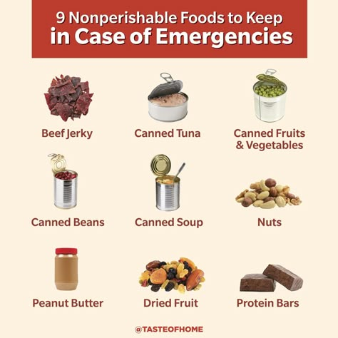 Non Perishable Food, Survival Skills Emergency Preparedness, Emergency Preparedness Food, Non Perishable Foods, Canned Fruits, Home Vibes, Emergency Prepardness, Emergency Food Storage, Non Perishable